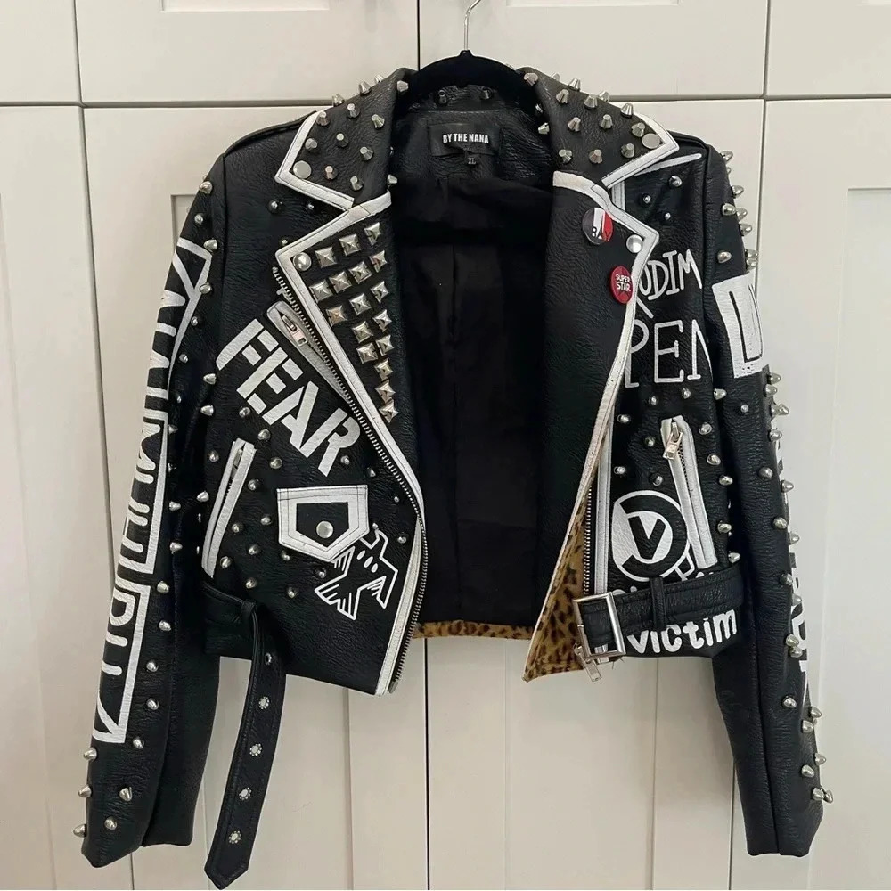 By The Nana Custom Leather Jacket Size Medium